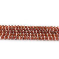 Natural Red Agate Beads, Round & with rhinestone, red Approx 1mm Approx 14.9 Inch 