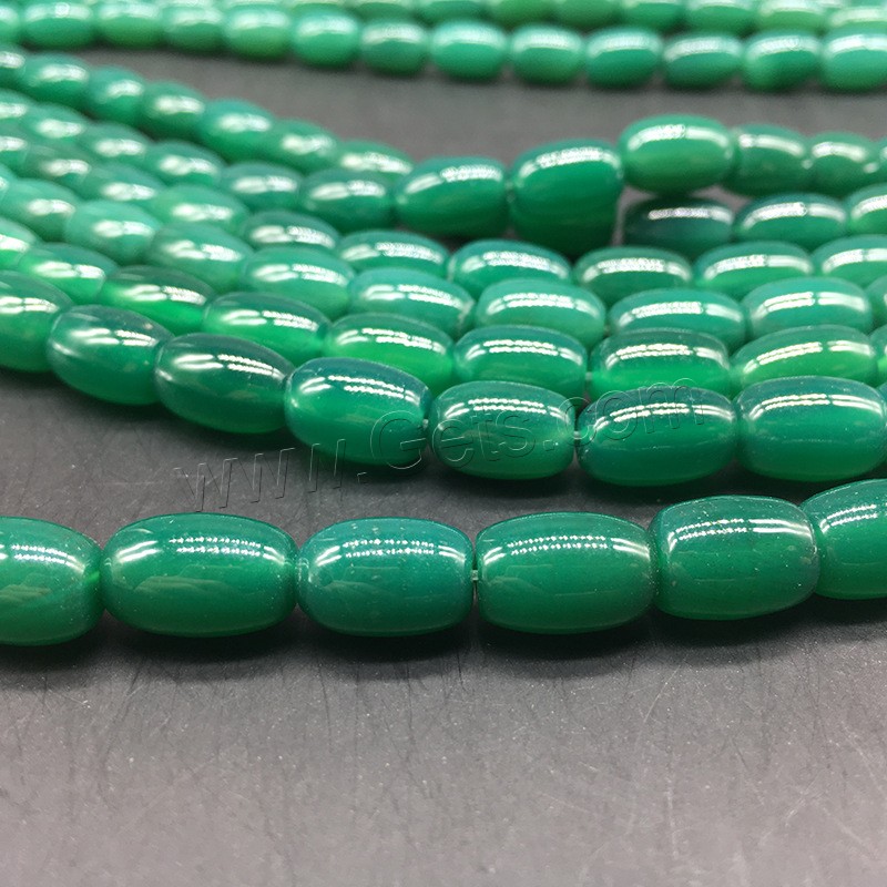 Natural Green Agate Beads, Drum, fashion jewelry & different size for choice, green, Hole:Approx 1mm, Length:Approx 14.9 Inch, Sold By Strand