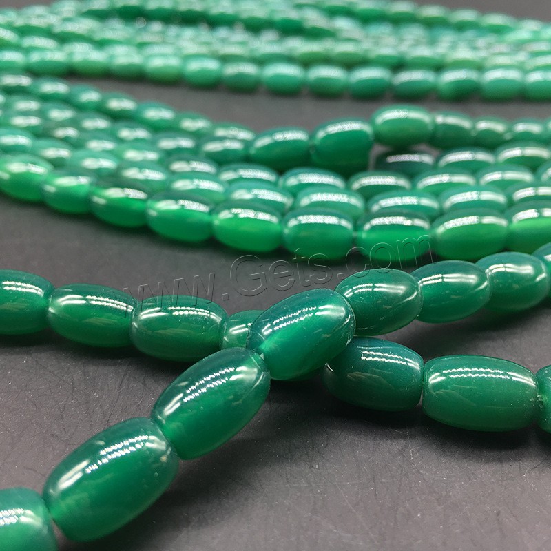 Natürliche grüne Achat Perlen, Grüner Achat, Trommel, Modeschmuck & verschiedene Größen vorhanden, grün, Bohrung:ca. 1mm, Länge:ca. 14.9 ZollInch, verkauft von Strang