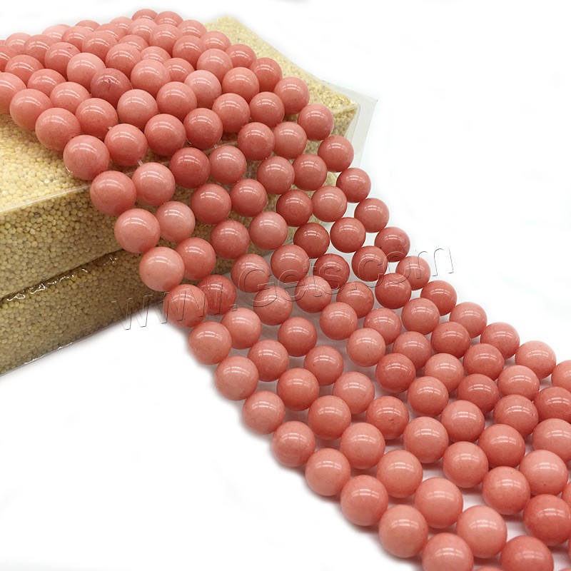 Perles rhodonites, rhodonite, Rond, bijoux de mode & normes différentes pour le choix, rouge clair, Trou:Environ 1mm, Longueur:Environ 14.9 pouce, Vendu par brin