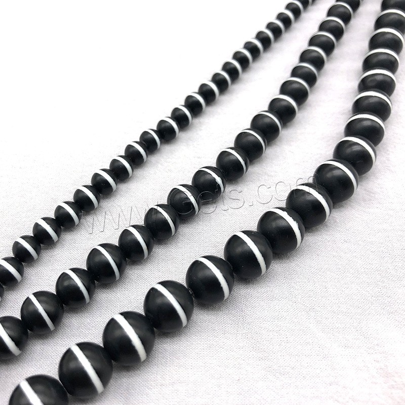 Natural Tibetan Agate Dzi Beads, Round, different size for choice & matte, black, Hole:Approx 1mm, Length:Approx 14.9 Inch, Sold By Strand