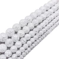 Perlas de cristal de moda, Esférico, diverso tamaño para la opción & Craquelado, Cristal, agujero:aproximado 1mm, longitud:aproximado 14.9 Inch, Vendido por Sarta