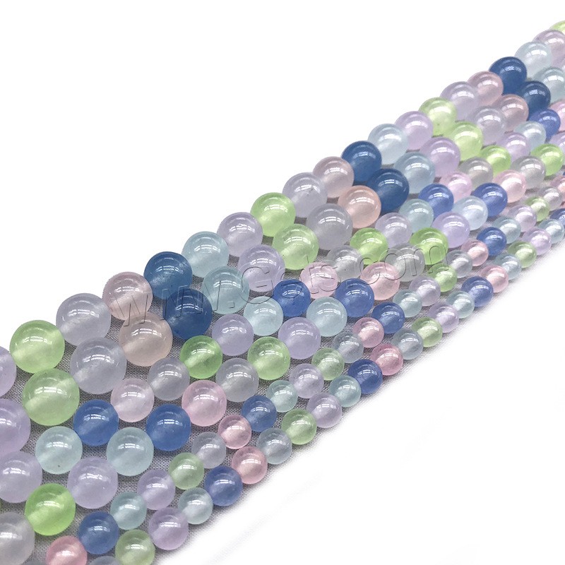 Gefärbte Jade Perlen, rund, Modeschmuck & verschiedene Größen vorhanden, gemischte Farben, Bohrung:ca. 1mm, Länge:ca. 14.9 ZollInch, verkauft von Strang