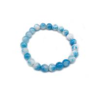 Dyed Jade Bracelet, Round, Unisex skyblue Approx 7.5 Inch 