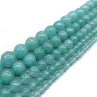 Dyed Jade Beads, Round, fashion jewelry cyan Approx 1mm Approx 14.9 Inch 