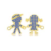 Cubic Zirconia Micro Pave Brass Connector, plated, cute & DIY & micro pave cubic zirconia & 1/1 loop Approx 1mm 