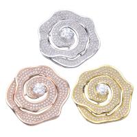 Brass Bracelet Findings, Rose, plated, fashion jewelry & DIY & micro pave cubic zirconia 36mm 