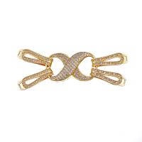 Brass Clasp Findings, Infinity, plated, fashion jewelry & DIY & micro pave cubic zirconia 