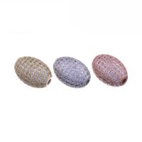 Cubic Zirconia Micro Pave Brass Beads, plated, fashion jewelry & DIY & micro pave cubic zirconia Approx 2.4mm 
