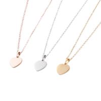 Stainless Steel Jewelry Necklace, Heart, polished, cute & fashion jewelry & oval chain & for woman Approx 18 Inch 