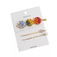 Zinc Alloy Hair Slide, with Plastic, gold color plated, cute & fashion jewelry & for woman, 60mm 