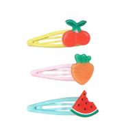Zinc Alloy Hair Snap Clip, with Plastic, Fruit, cute & for woman, 50mm 