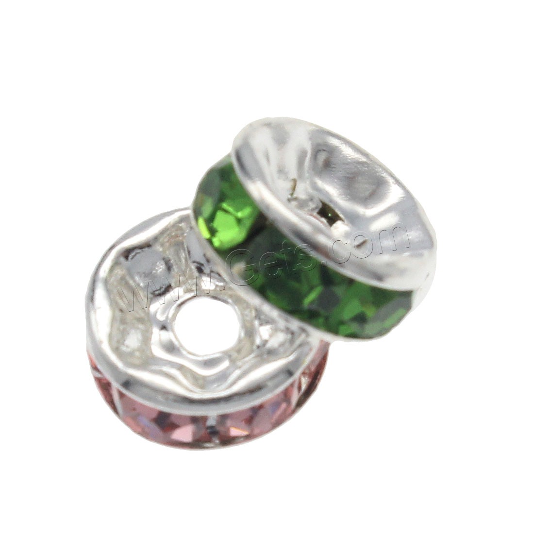 Rhinestone Brass Beads, metal, Esférico, chapado, Joyería & Bricolaje & diverso tamaño para la opción & con diamantes de imitación, más colores para la opción, agujero:aproximado 1.7mm, 1000PCs/Bolsa, Vendido por Bolsa