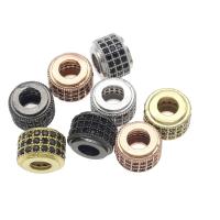 Rhinestone Brass Beads, Column, plated, fashion jewelry & DIY & with rhinestone Approx 3.7mm 