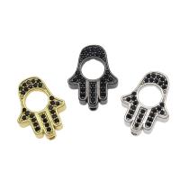 Rhinestone Brass Beads, metal, Hamsa, chapado, Mini & Joyería & Bricolaje & con diamantes de imitación, más colores para la opción, 20x15x4mm, agujero:aproximado 7mm, 20PCs/Bolsa, Vendido por Bolsa