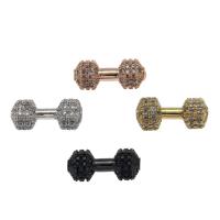 Rhinestone Brass Beads, Barbell, plated, vintage & fashion jewelry & DIY & with rhinestone Approx 1.4mm 