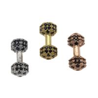 Rhinestone Brass Beads, Barbell, plated, vintage & fashion jewelry & DIY & with rhinestone Approx 1.1mm 