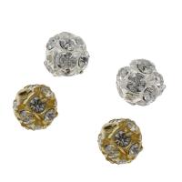 Rhinestone Brass Beads, metal, Esférico, chapado, Joyería & Bricolaje & diverso tamaño para la opción & con diamantes de imitación, más colores para la opción, agujero:aproximado 1.1mm, Vendido por Bolsa