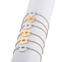 Stainless Steel Bangle, with 6cm extender chain, Round, polished, oval chain & for woman, 15mm Approx 7.68 Inch 