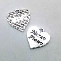 Zinc Alloy Heart Pendants, antique silver color plated, vintage & fashion jewelry & DIY Approx 2mm 