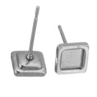 304 Stainless Steel Earring Stud Component, polished, fashion jewelry & DIY, original color 0.5mm 