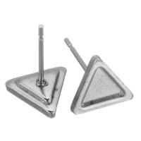 Stainless Steel Earring Stud Component, 304 Stainless Steel, Triangle, polished, durable & DIY, original color 0.5mm 