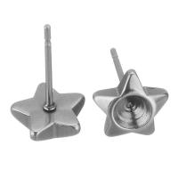304 Stainless Steel Earring Stud Component, Star, polished, vintage & fashion jewelry & DIY, original color 0.5mm,3.5mm 