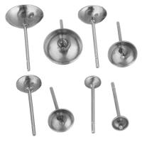 304 Stainless Steel Earring Stud Component, polished, vintage & fashion jewelry & DIY original color 
