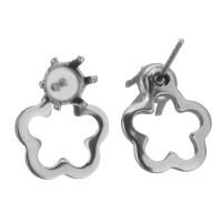 304 Stainless Steel Earring Stud Component, polished, vintage & fashion jewelry & DIY, original color 0.5mm,4.5mm 