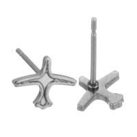 304 Stainless Steel Earring Stud Component, Airplane, polished, vintage & cute & DIY, original color 0.5mm 