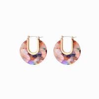 Zinc Alloy Drop Earring, with Acrylic, gold color plated, vintage & fashion jewelry & for woman 40*38mm 
