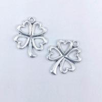 Zinc Alloy Clover Pendant, Four Leaf Clover, antique silver color plated, fashion jewelry & DIY & hollow Approx 1mm 