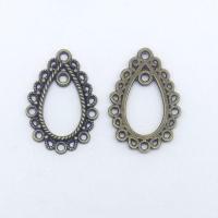 Zinc Alloy Charm Connector, Teardrop, antique bronze color plated, vintage & fashion jewelry & DIY & 2/5 loop Approx 1mm 