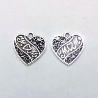 Zinc Alloy Heart Pendants, antique silver color plated, vintage & fashion jewelry & DIY Approx 1mm 