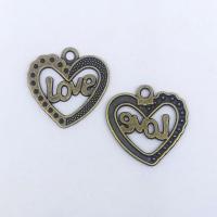 Zinc Alloy Heart Pendants, antique bronze color plated, vintage & DIY & hollow Approx 1mm 