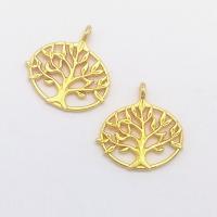 Zinc Alloy Pendant, Tree, gold color plated, hollow Approx 1mm 