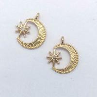 Zinc Alloy Star Pendant, Moon and Star, KC gold color plated, cute & fashion jewelry & DIY Approx 1mm 
