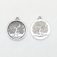 Zinc Alloy Pendant, Round, antique silver color plated, vintage & fashion jewelry & DIY Approx 1mm 