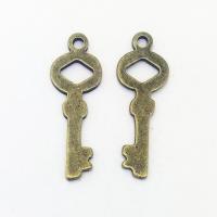 Zinc Alloy Key Pendants, antique bronze color plated, vintage & DIY Approx 1mm 