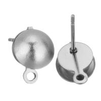 Stainless Steel Earring Stud Component, 304 Stainless Steel, polished, durable & DIY & with loop, original color 0.5mm Approx 0.5mm 