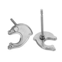 Stainless Steel Earring Stud Component, 304 Stainless Steel, Dolphin, polished, durable & DIY, original color 0.5mm 