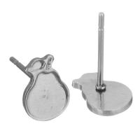 Stainless Steel Earring Stud Component, 304 Stainless Steel, Pear, polished, durable & DIY, original color 0.5mm 
