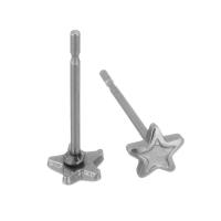 Stainless Steel Earring Stud Component, 304 Stainless Steel, Star, polished, durable & DIY, original color 0.5mm 