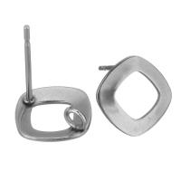 Stainless Steel Earring Stud Component, 304 Stainless Steel, polished, durable & with loop, original color 0.5mm Approx 2mm 