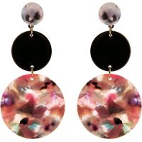 Acrylic Drop Earring, with Zinc Alloy, gold color plated, vintage & fashion jewelry & for woman 73mm 
