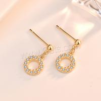 925 Sterling Silver Drop Earring, sterling silver post pin, plated, cute & fashion jewelry & micro pave cubic zirconia & for woman 