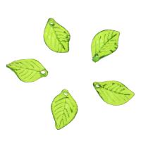 Transparent Acrylic Pendants, Leaf, Mini & cute & fashion jewelry & DIY & jelly style, apple green Approx 1.5mm, Approx 