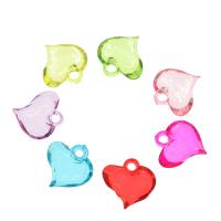 Transparent Acrylic Pendants, Flat Heart, cute & fashion jewelry & DIY & jelly style, mixed colors Approx 3mm, Approx 