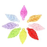 Transparent Acrylic Pendants, Leaf, cute & fashion jewelry & DIY & jelly style, mixed colors Approx 2.5mm, Approx 