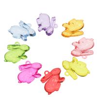 Transparent Acrylic Pendants, Rabbit, cute & fashion jewelry & DIY & jelly style, mixed colors Approx 2.5mm, Approx 